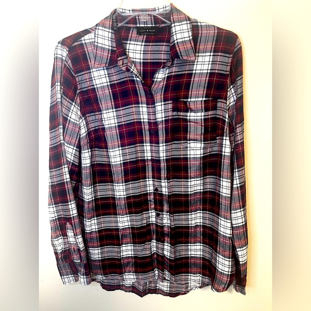 Lucky Brand Plaid Button Down M